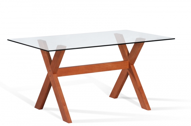 Mesa madera y cristal